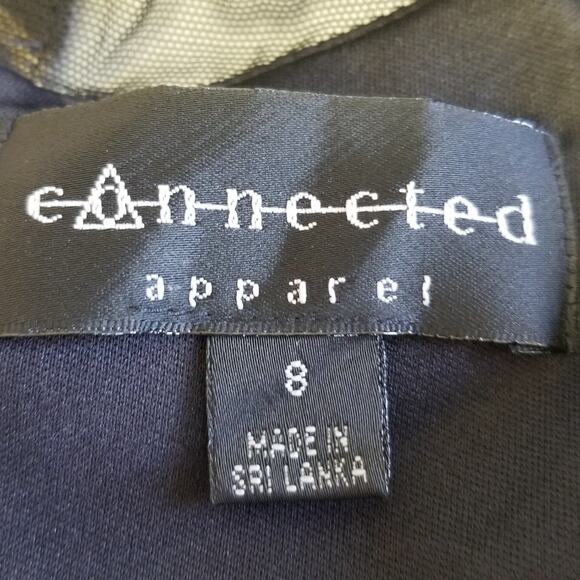 Connected apparel Leopard Print Mesh Back Fit Flare Dress Stretchy Nice Size 8 - Picture 6 of 7